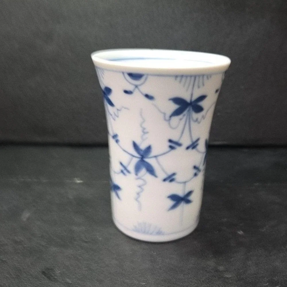 Meissen Style White & Blue‎ Floral Cup, Vintage Pen Holder, Replacement Bud Vase